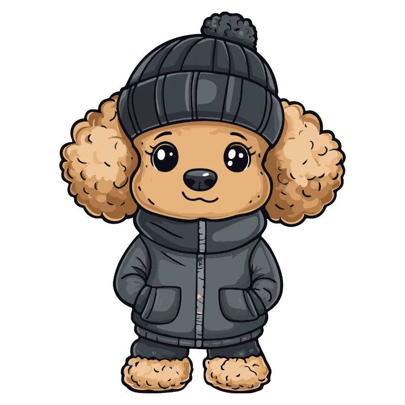 Pudel Hund Winter