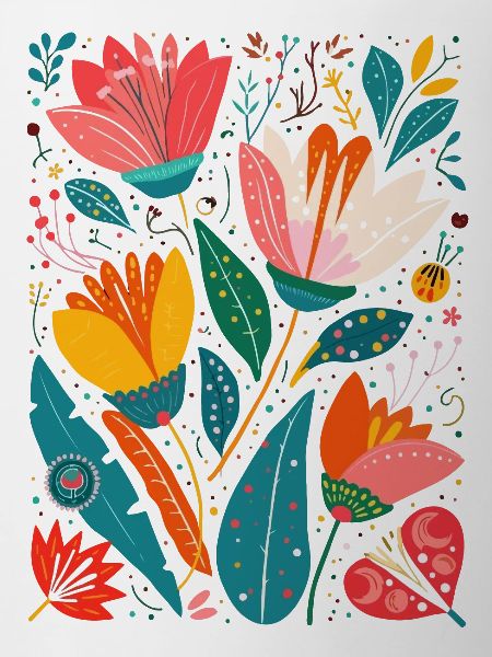 Otomi Blumenmuster Kulturelle Kunst