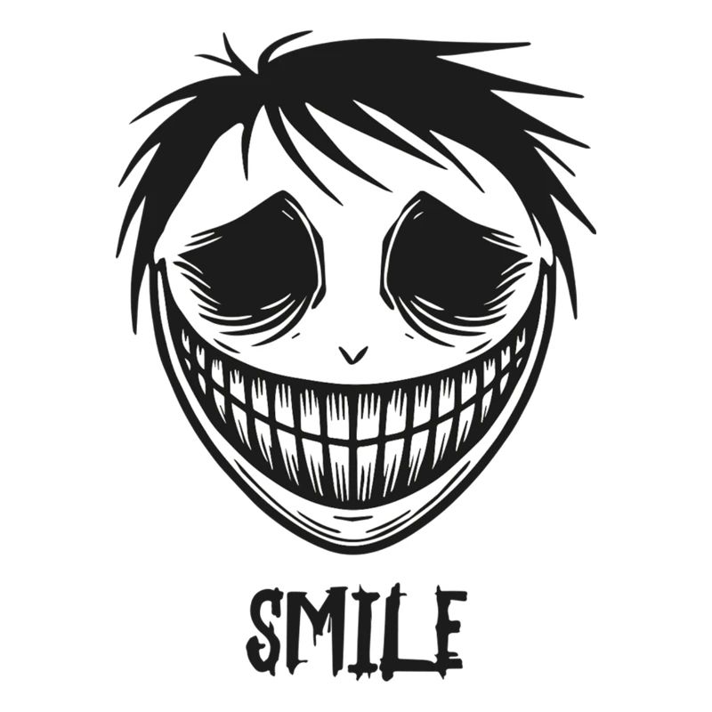 Visage souriant effrayant - Conception de sourire