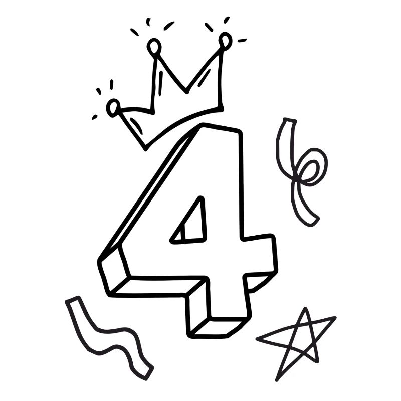 Chemise de coloriage : Point culminant créatif pour le 4e anniversaire