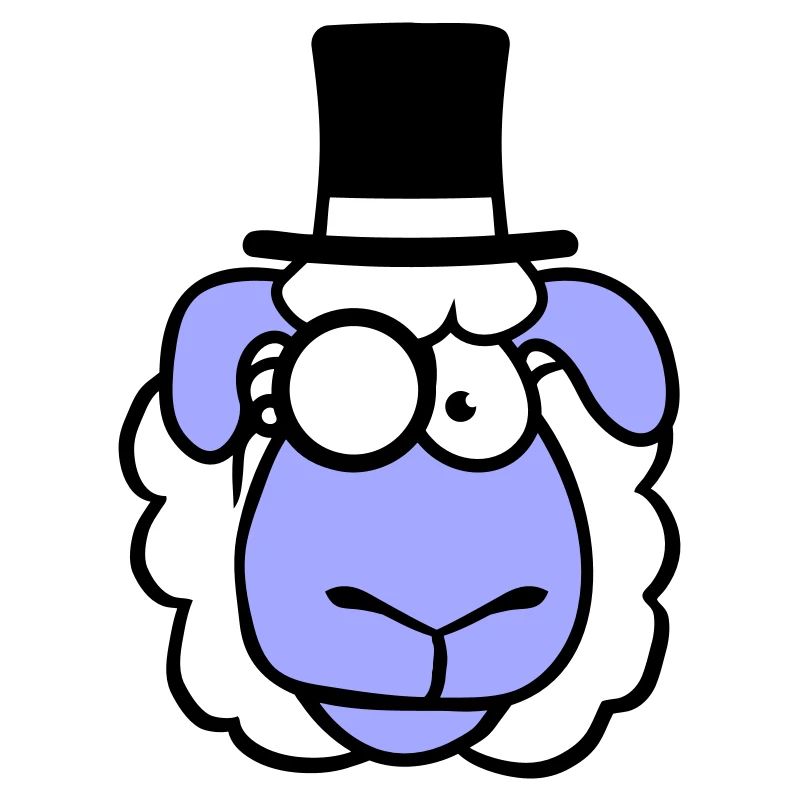 mouton M. Gentleman chapeau haut de forme Monocle lunettes