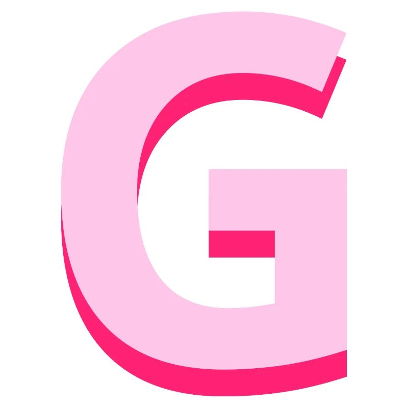 Lettre g rose pop et moderne
