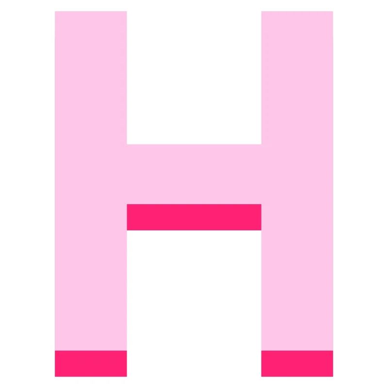 Lettre h rose pop et moderne