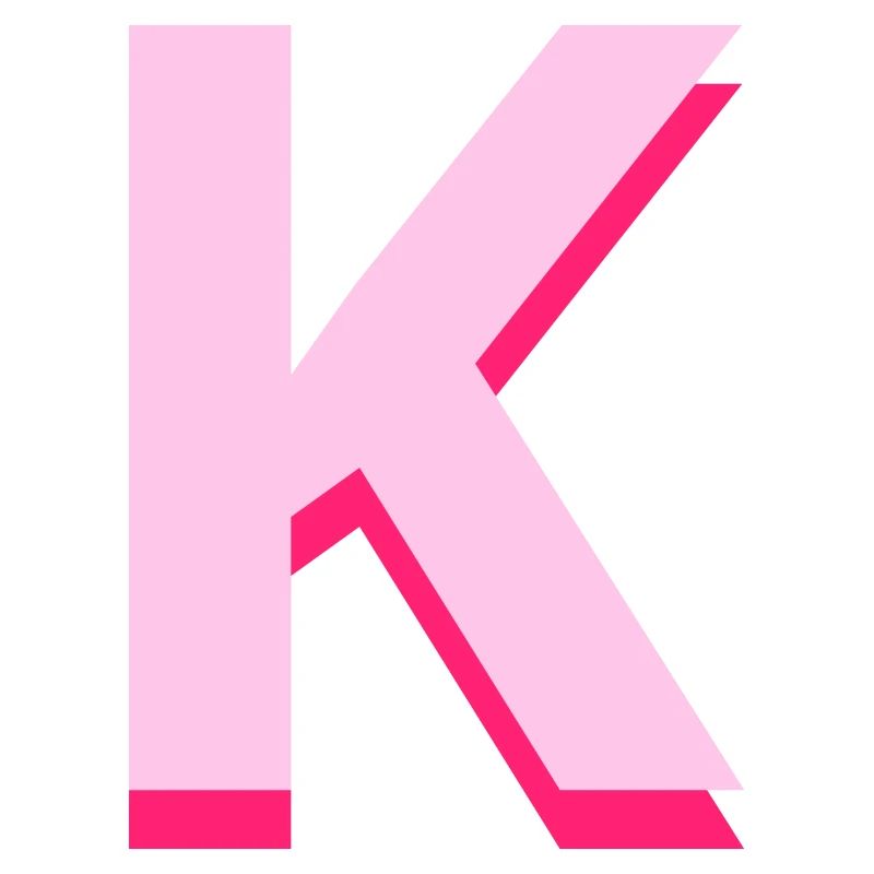 Lettre k rose pop et moderne