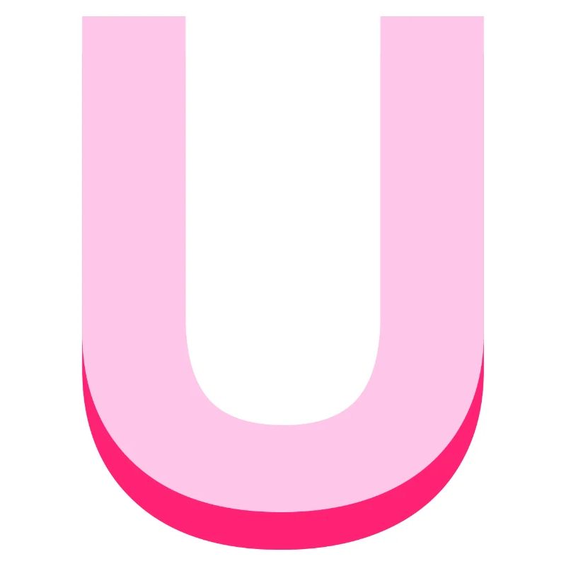 Pop- und moderner rosa Buchstabe u