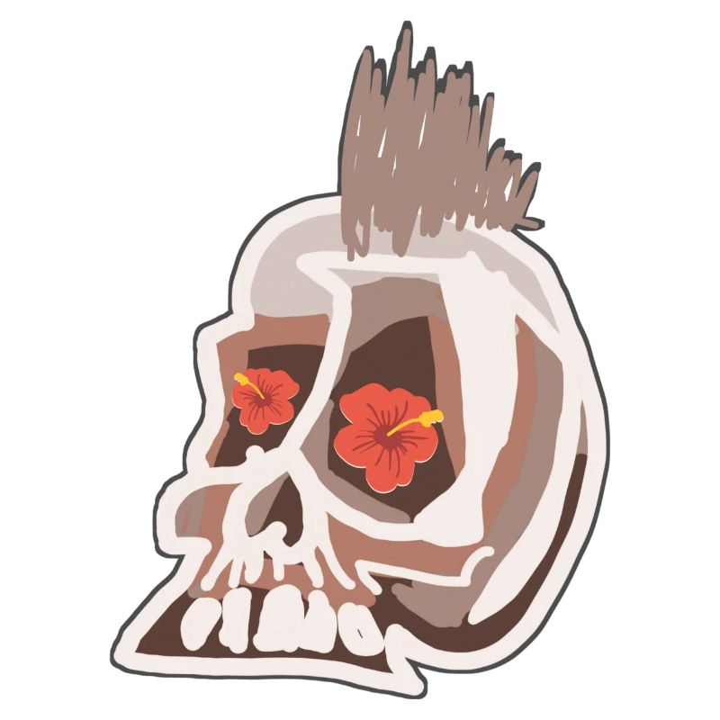 Punk Skull mit Blumen