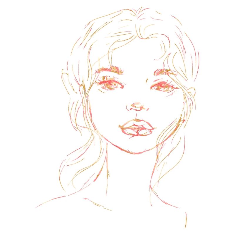 Frau Gesicht orange Illustration