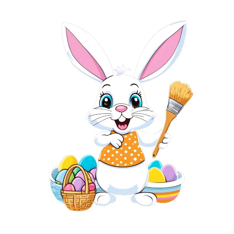 Easter bunny with Easter eggs