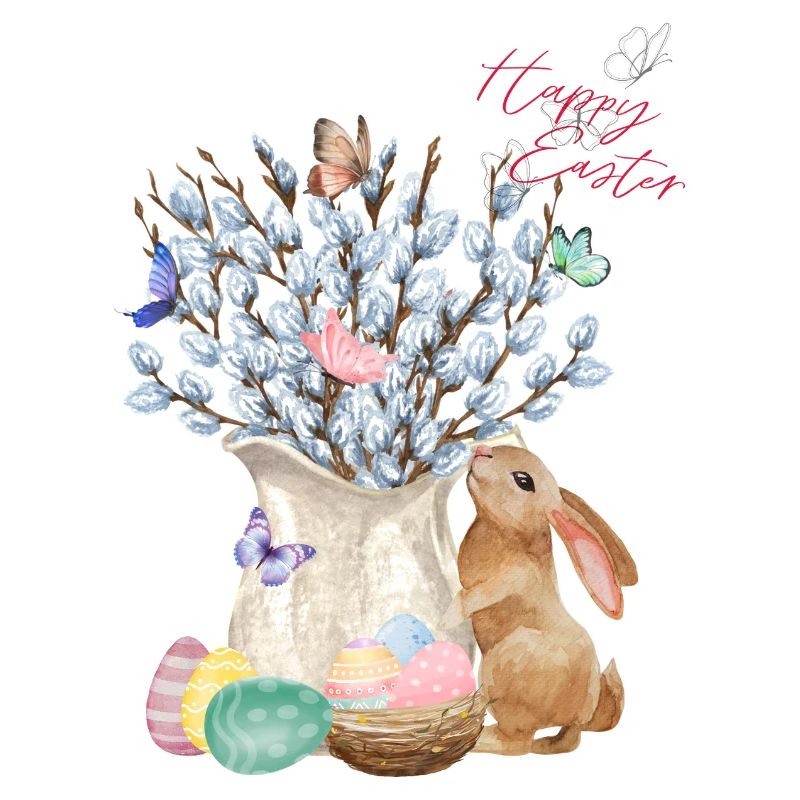 Happy Easter - Willow with Easter Eggs
