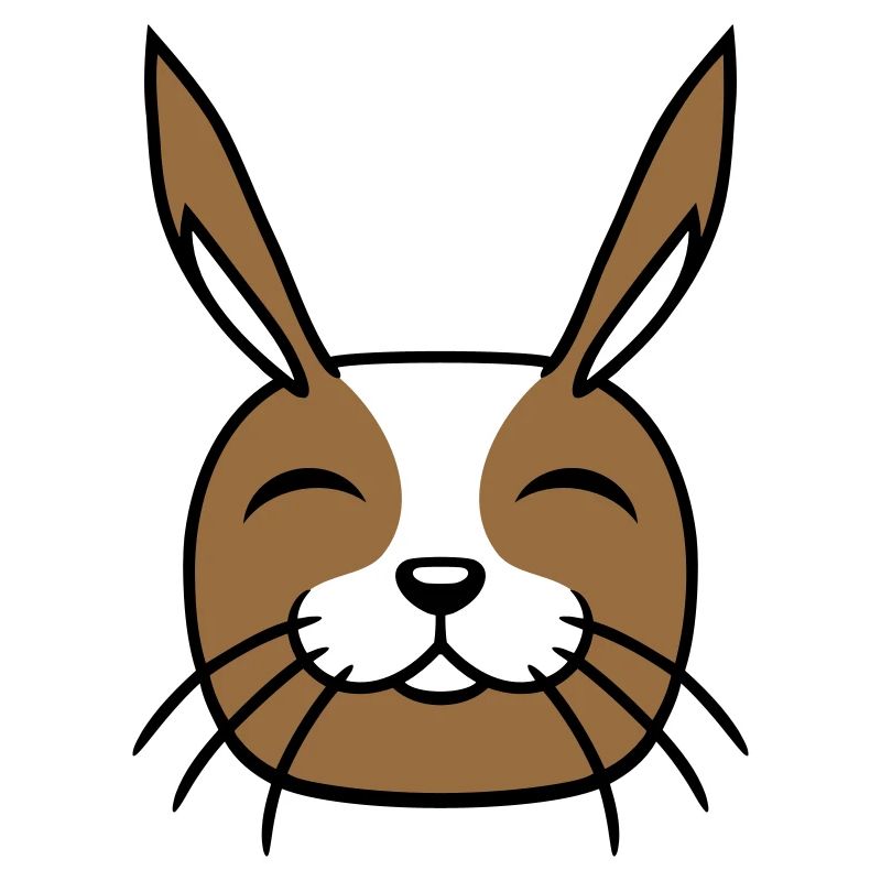 Lapin Drôle Visage Sourire Heureux Amical