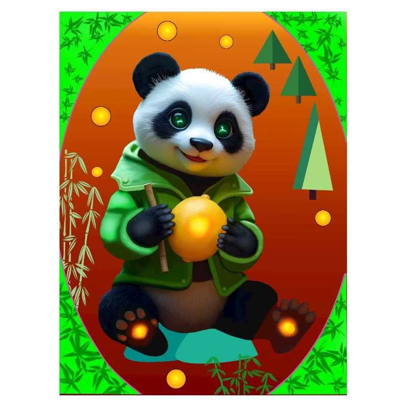 Cyber panda avec citron néon