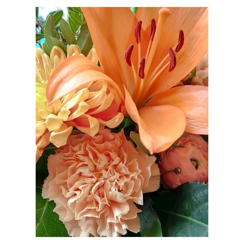 Warm orange floral pattern