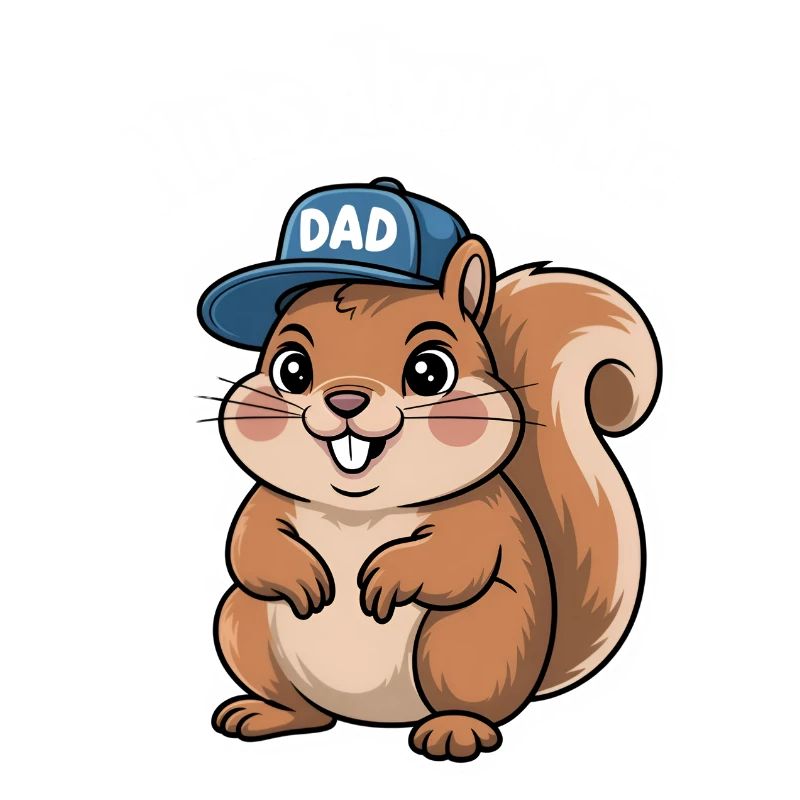 Cute Squirrel Dad T-Shirt Design