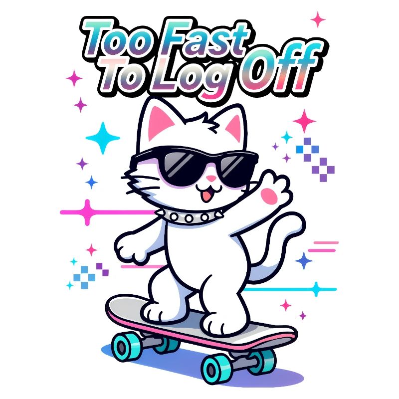 🐱 Chat patineur avec des lunettes - Trop rapide pour se déconnecter