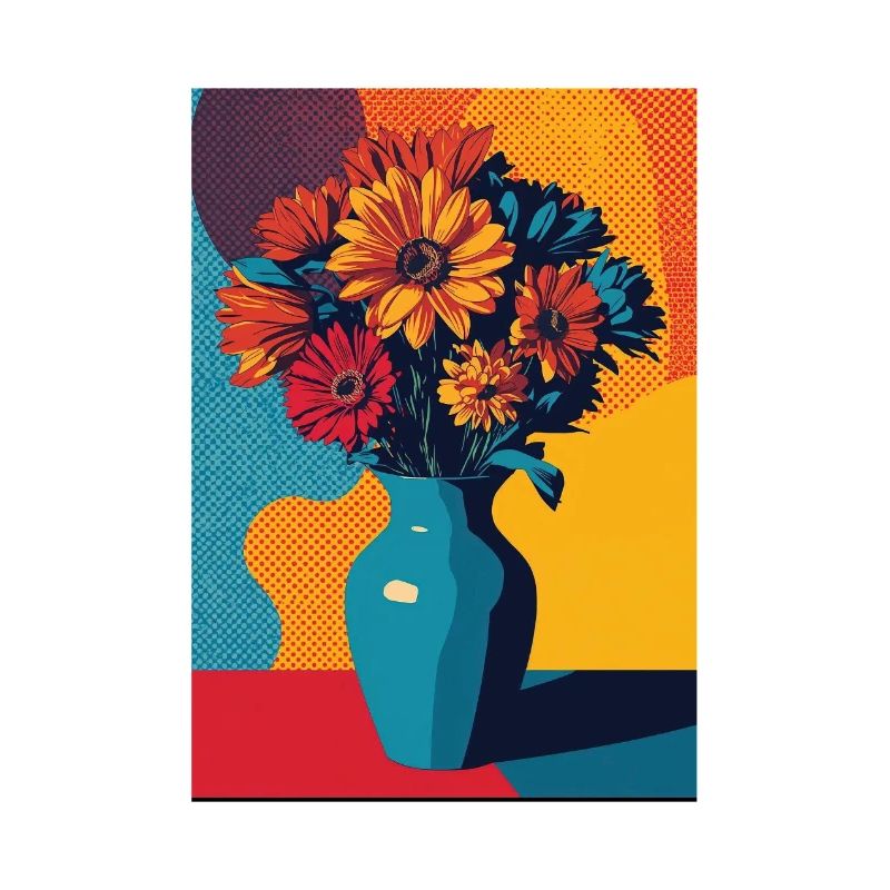Bouquet de fleurs Pop Art