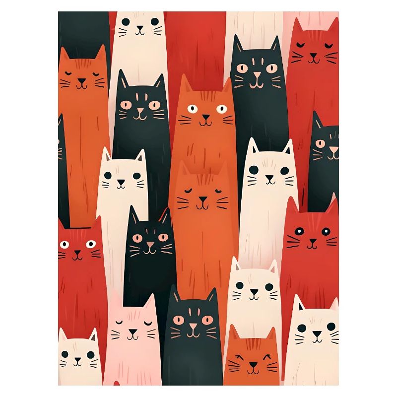Illustration de chats colorés