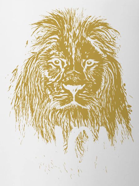 Modern calligraphy lion illustration