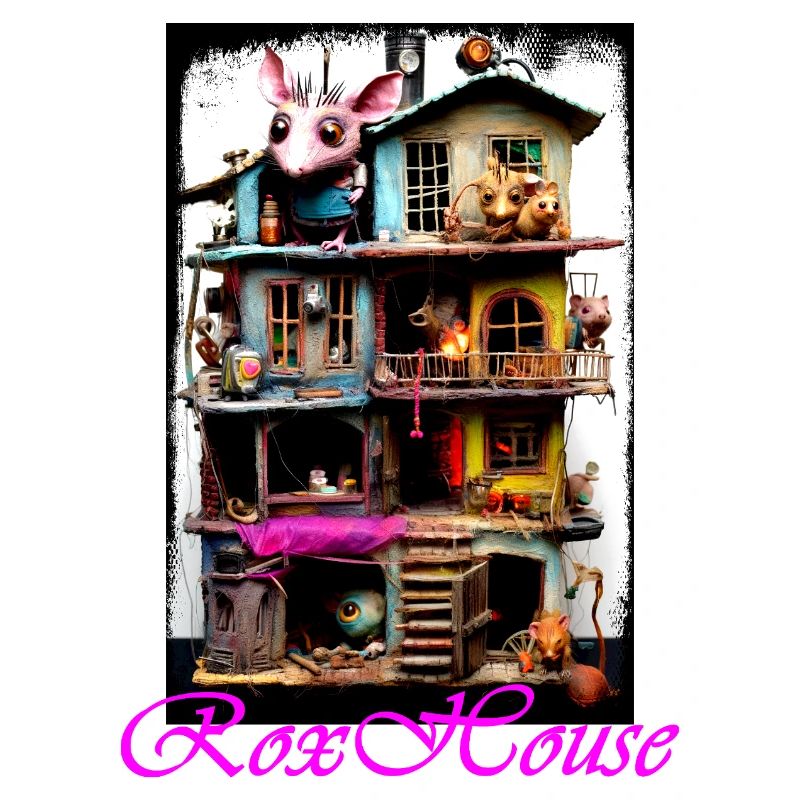 Verspieltes Mäusehaus mit buntem Design Puppen