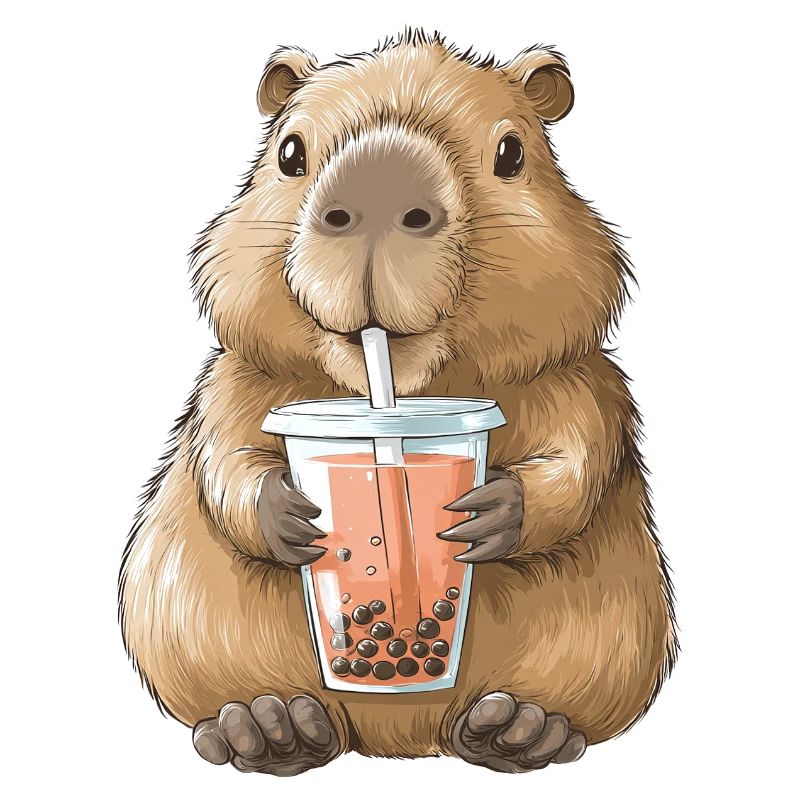 Süßes Anime Capybara Bubble Tea Boba Tea 