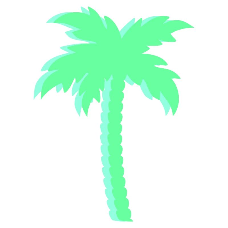 Mint palm tree in neon look