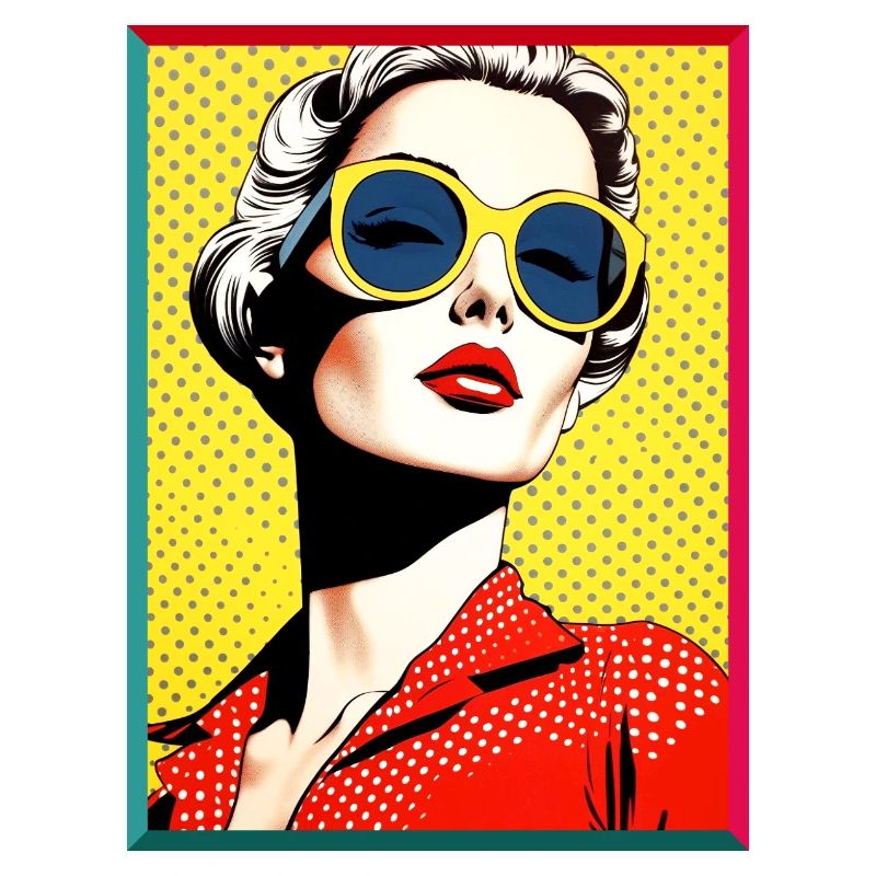 Pop Art Diva Jaune Lunettes de Soleil Mode Rétro