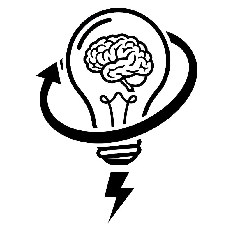 Brain and lamp – brainstorming session