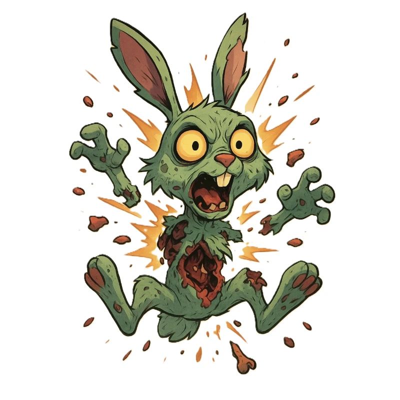 Cartoon Explosive Zombie Rabbit