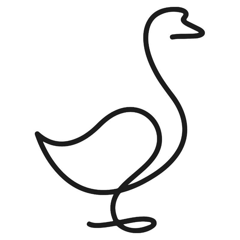 Ente oder Gans Skizze – minimalistisches Motiv