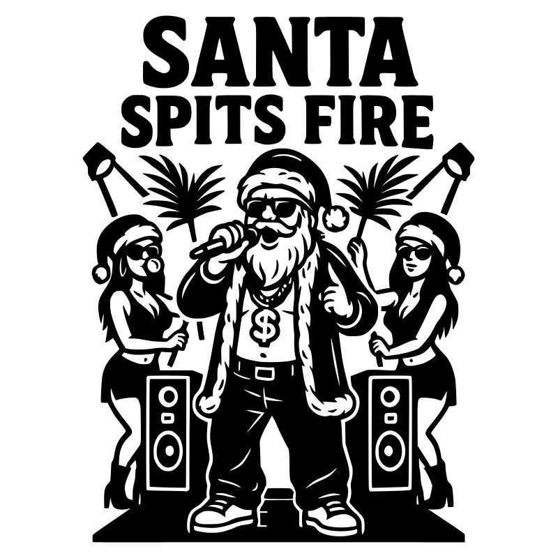 Rapper Santa Claus Santa Spits Fire