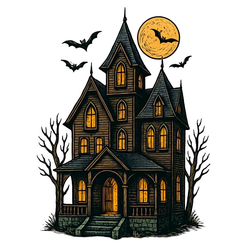 Maison hantée effrayante pour Halloween