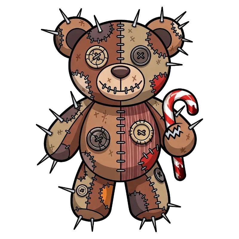 Effrayant Ours de Noël Voodoo Halloween Cauchemar