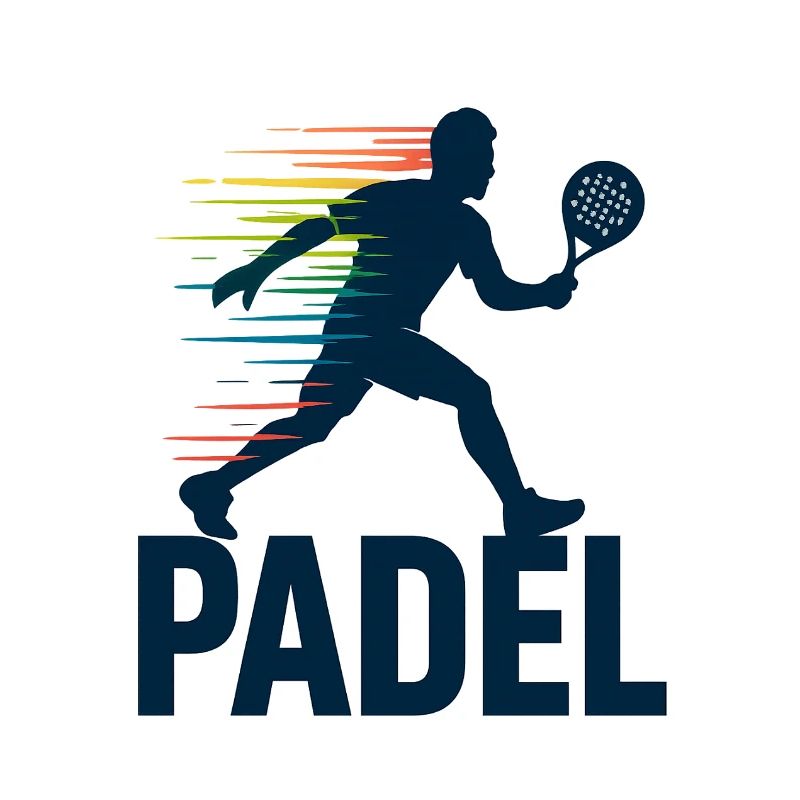 Padel Silhouette im Regenbogen