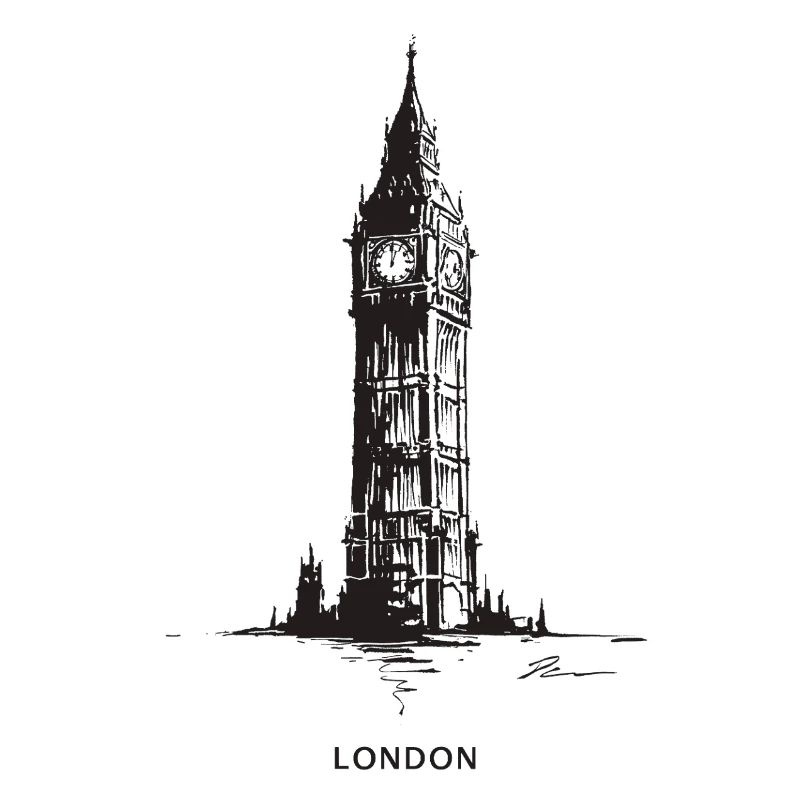 London Clock Tower Silhouette