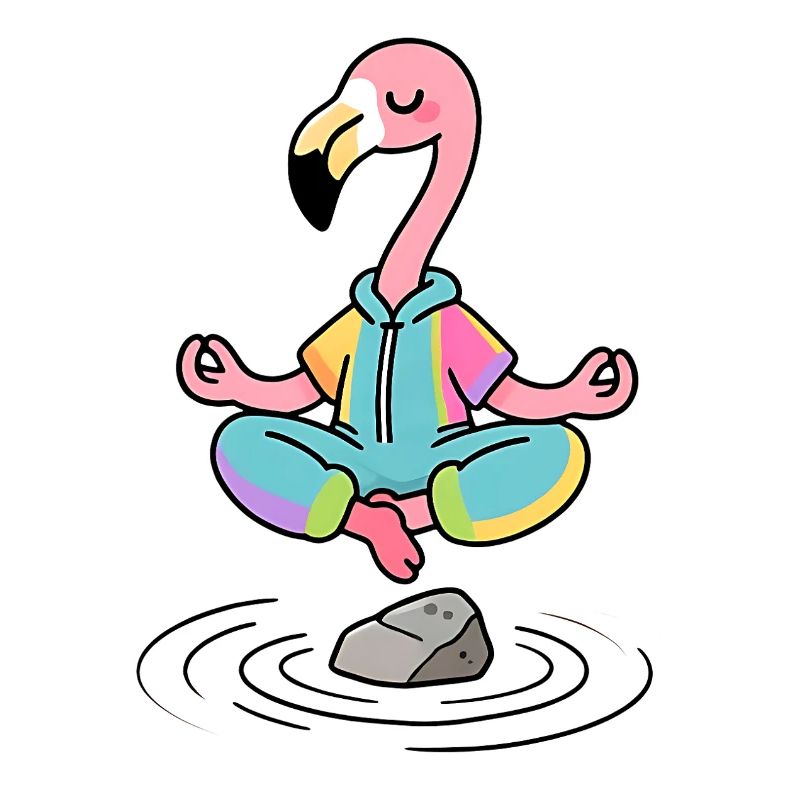 Flamingo-Zen in Meditationsposition