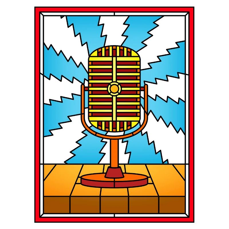 Retro-Mikrofon-Buntglas