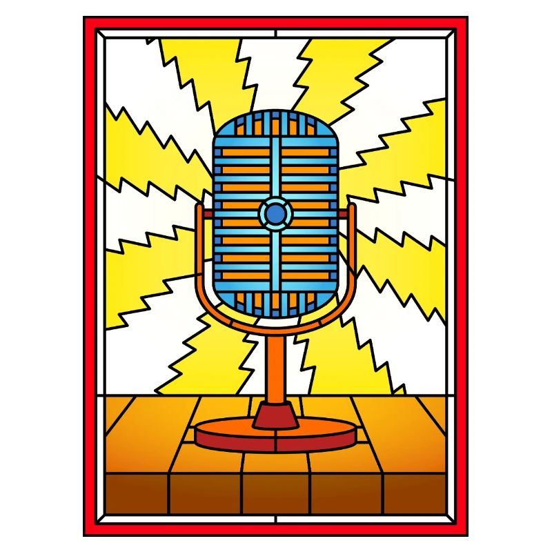 Retro Microphone Lightning Burst