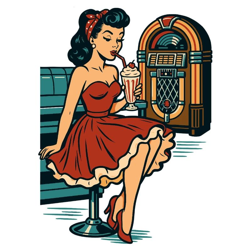 Rockabilly Diner Diner Jukebox Rétro