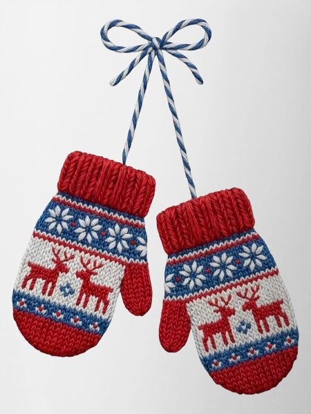 Moufles de Noël brodée (imprimé)