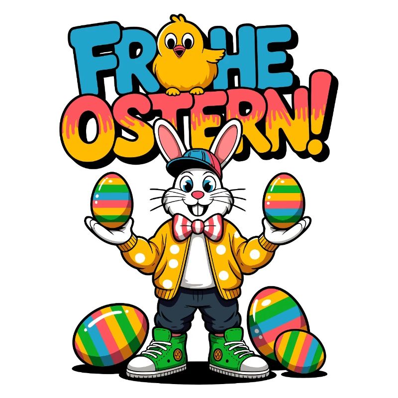 Fröhliche Ostern Bunny Farbenfest