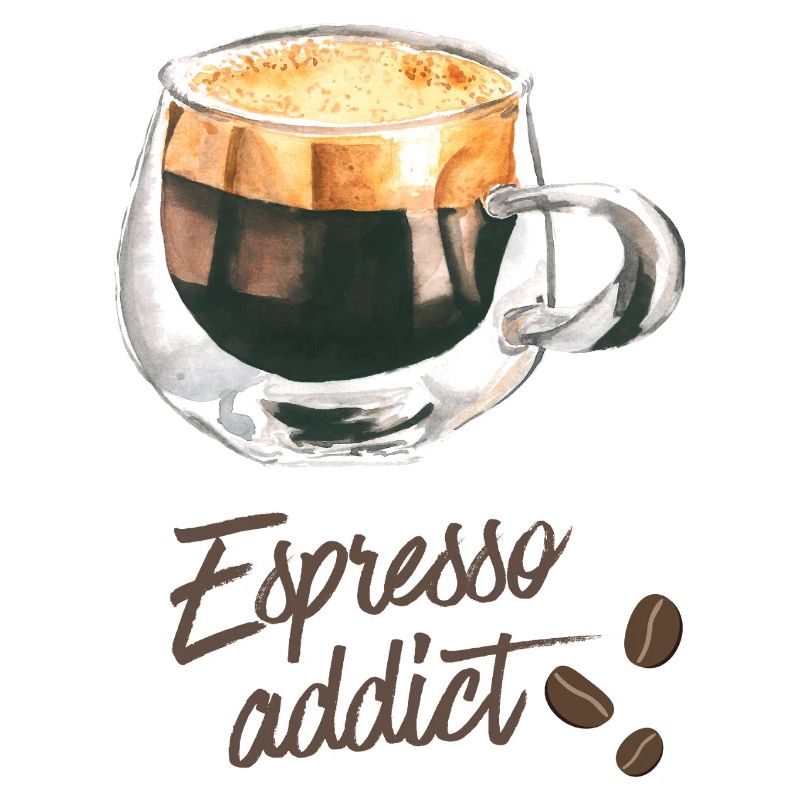 Espresso Addict - Art du café aquarelle