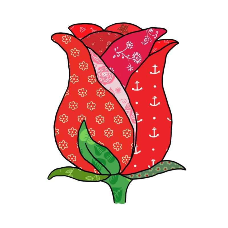 Rose à motif