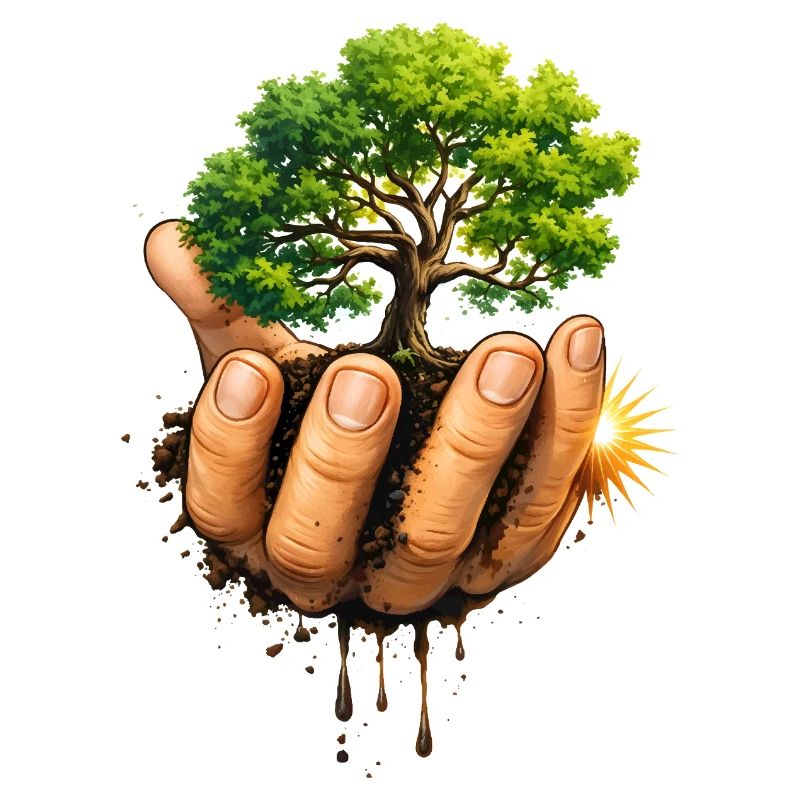 Nature protect tree in hand