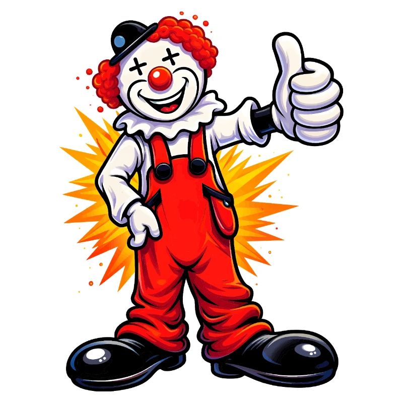 Clown joyeux avec un pouce levé