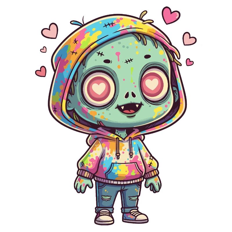 Zombie coloré en sweat à capuche