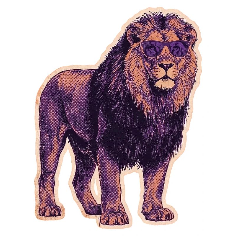 Cool lion with sunglasses