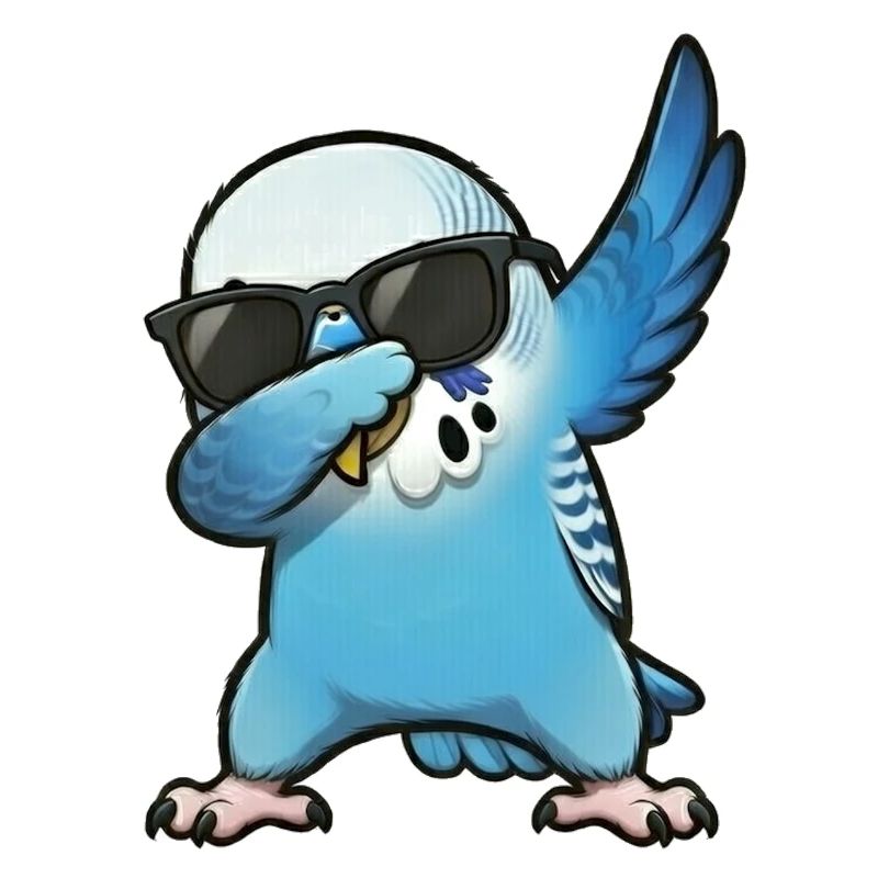 Dabbing Wellensittich blau