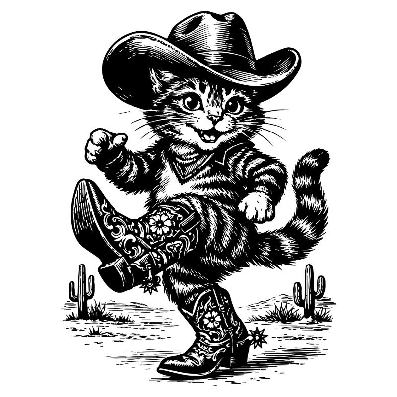 Cow-boy chat dans le désert
