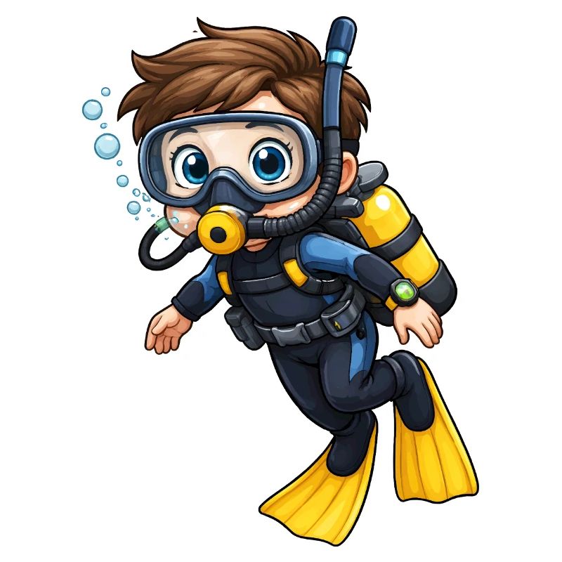 Motif de plongée en mer de Diver Kid