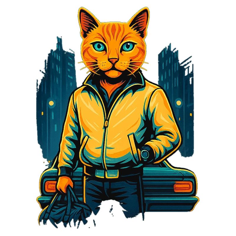 Style Ville Chat Néon – Design Cool Cat