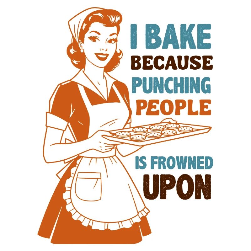 Backenwitz Retro Kitchen Saying: Baking instead of beating